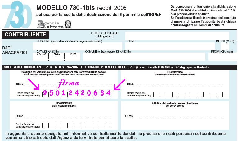 Dona il 5 per 1000 all'associazione per continuare ad aiutarti
